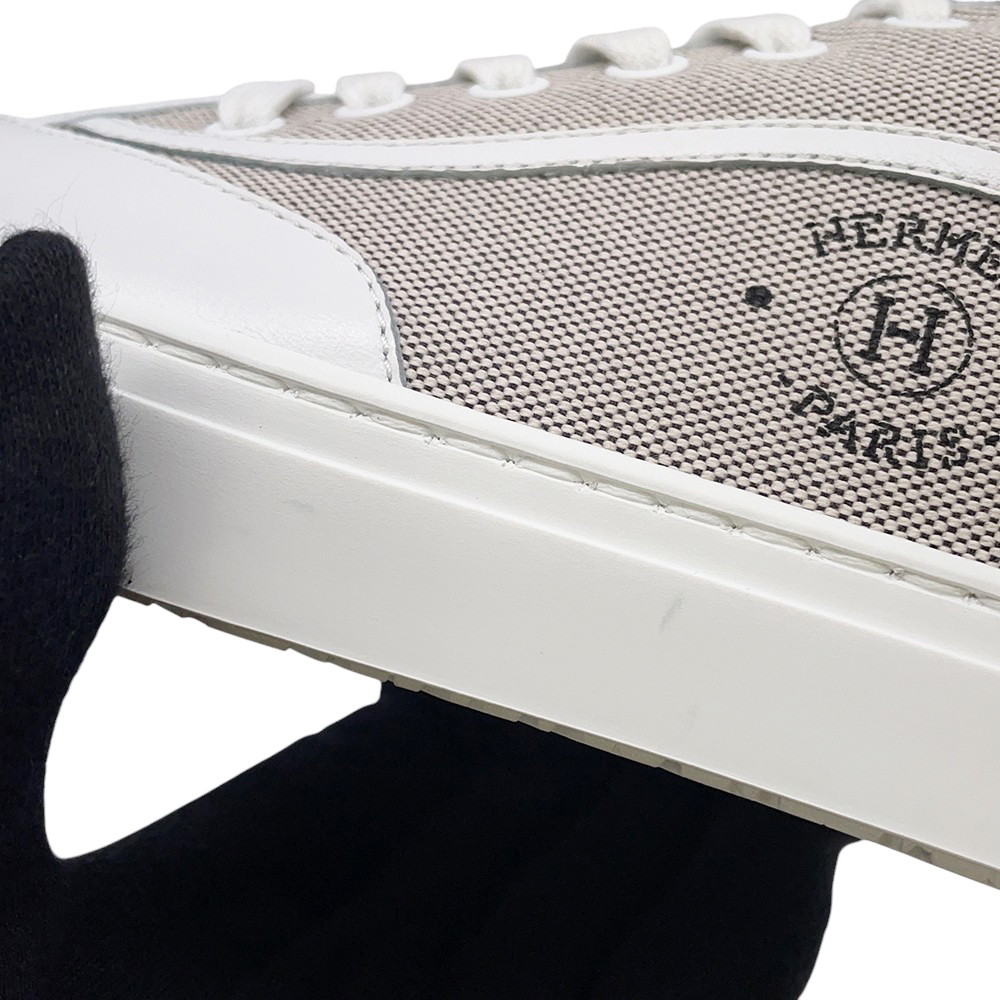 エルメス スニーカー ゲット キャンバス レディースサイズ38 HERMES 靴 白