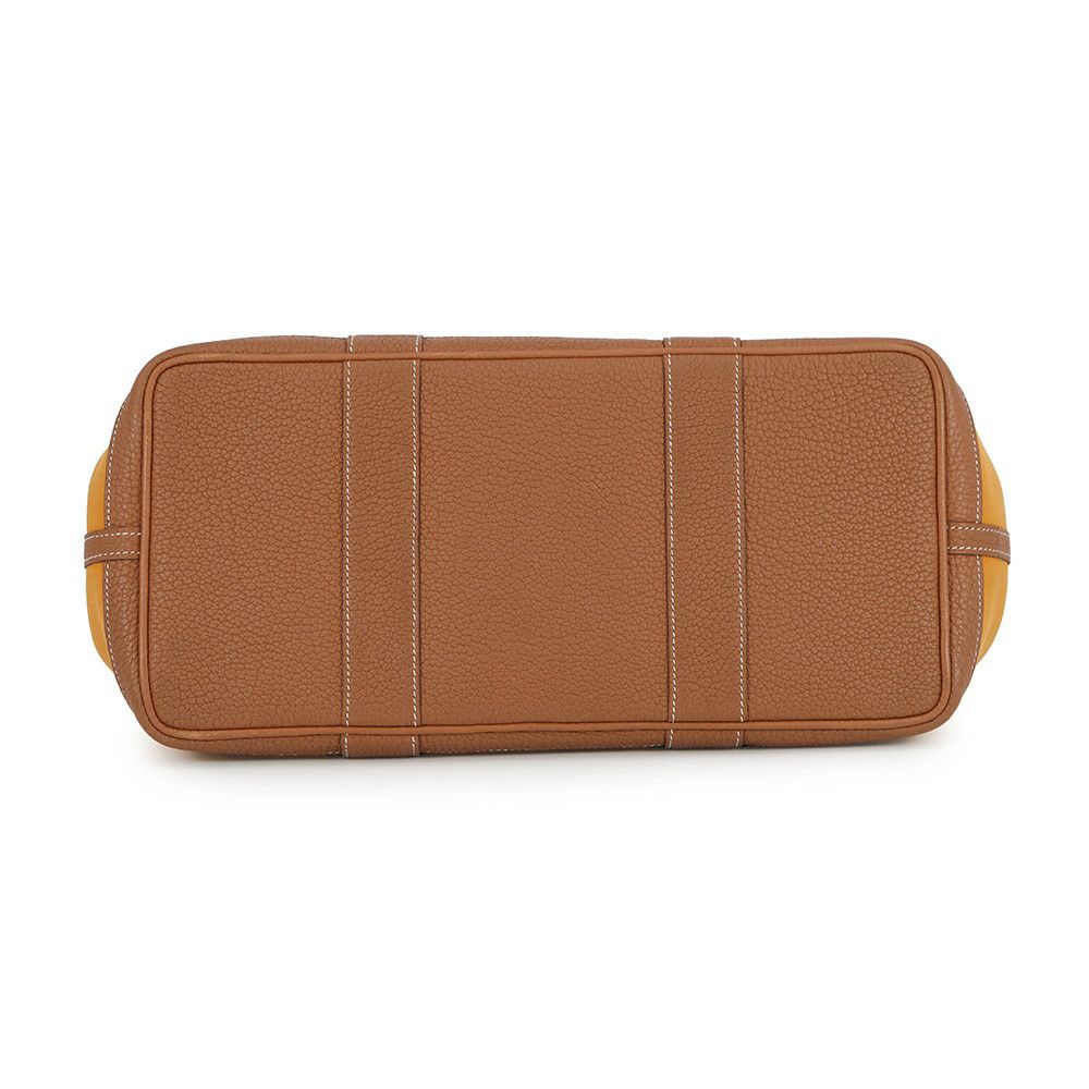 エルメス トートバッグ ガーデンパーティPM サフラン/ゴールド/シルバー金具 トワルオフィシエ/ネゴンダ C刻印