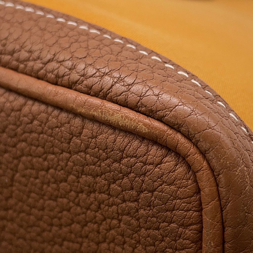 エルメス トートバッグ ガーデンパーティPM サフラン/ゴールド/シルバー金具 トワルオフィシエ/ネゴンダ C刻印