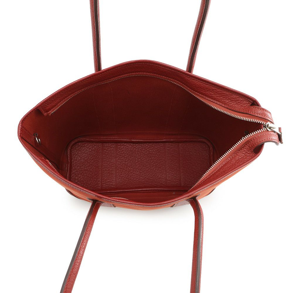 エルメス トートバッグ ガーデンジップPM ルージュデュセス/シルバー金具 トワルオフィシエ/ブッフル □M刻印