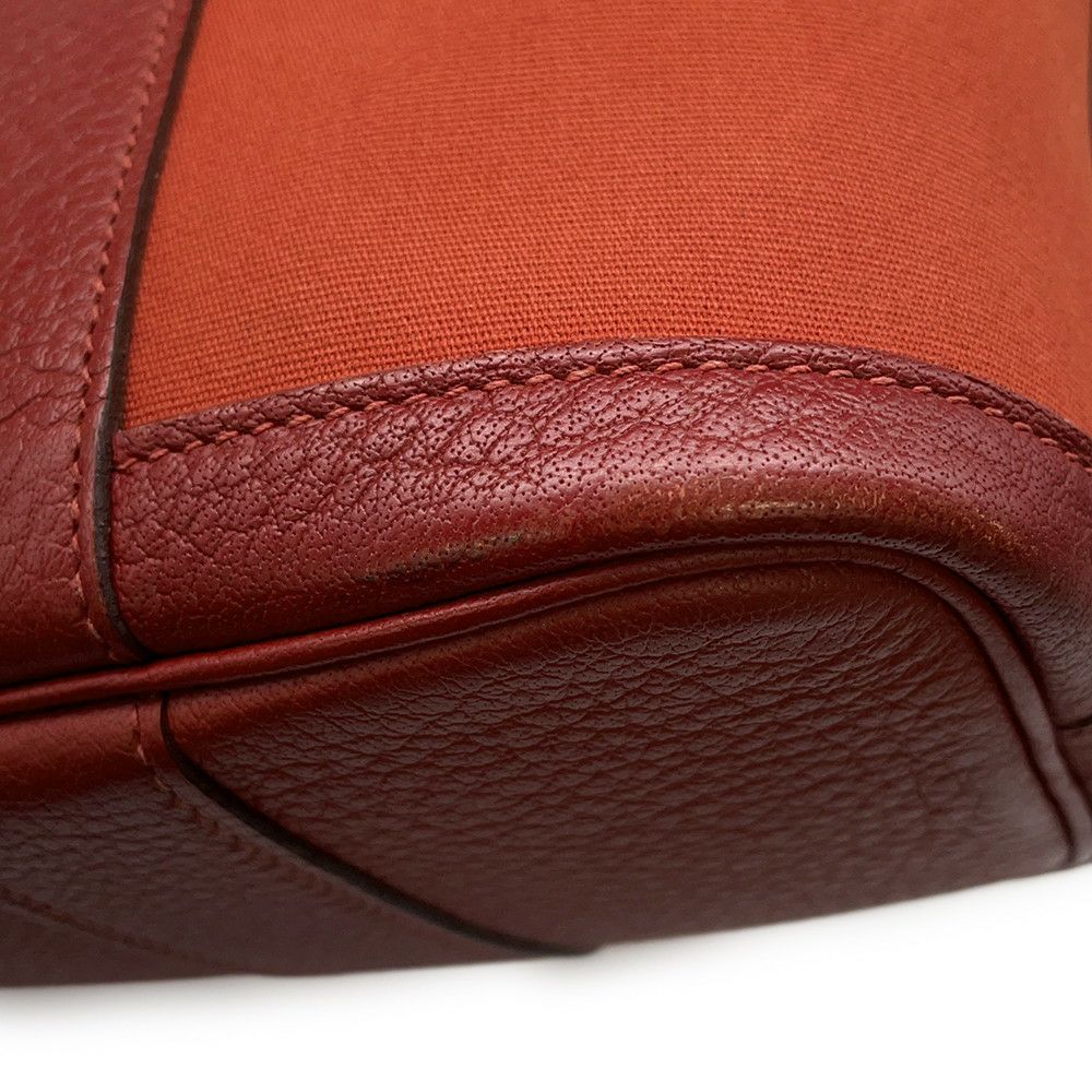 エルメス トートバッグ ガーデンジップPM ルージュデュセス/シルバー金具 トワルオフィシエ/ブッフル □M刻印