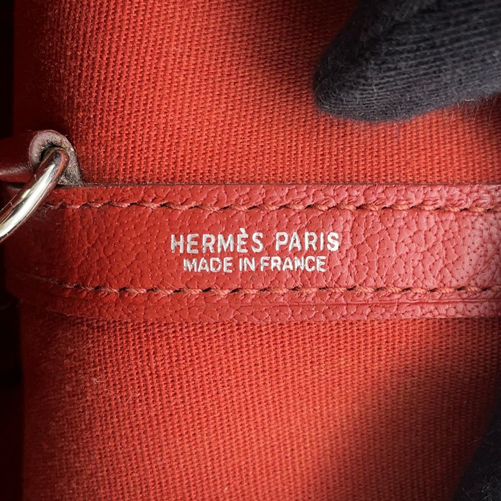 エルメス トートバッグ ガーデンジップPM ルージュデュセス/シルバー金具 トワルオフィシエ/ブッフル □M刻印