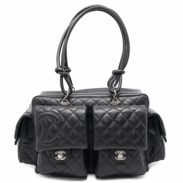 シャネル ハンドバッグ マトラッセ ココマーク ラムスキン カンボンライン A25173 CHANEL バッグ ショルダー 黒