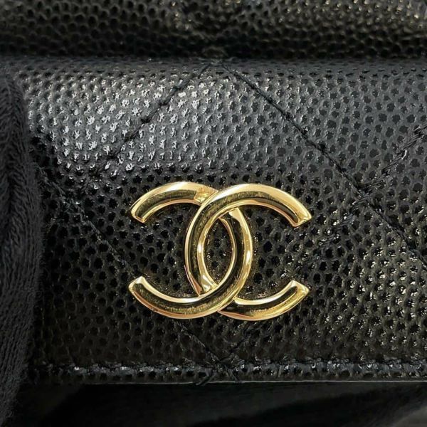 シャネル ハンドバッグ ココマーク マトラッセ ミニバッグ キャビアスキン AP3467 CHANEL 黒