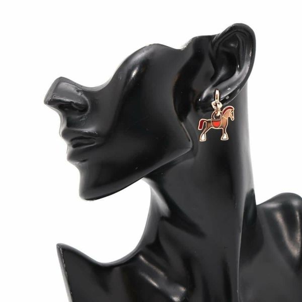 エルメス ピアス シュヴァル Cheval グランド パラード ラッカーメタル HERMES アクセサリー