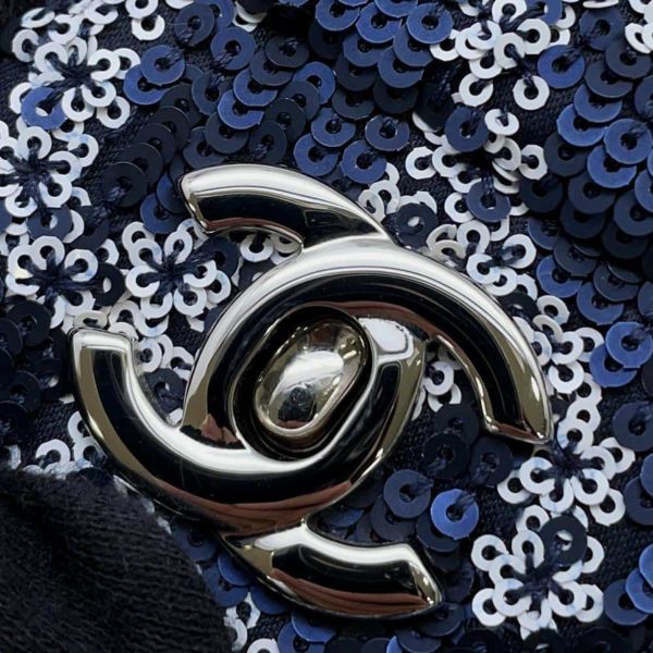 シャネル チェーンショルダーバッグ ココマーク 25 スパンコール CHANEL バッグ 白