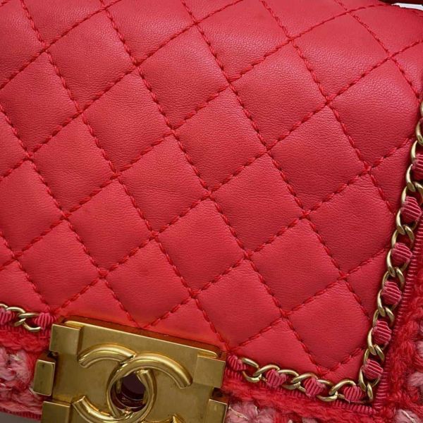 シャネル チェーンショルダーバッグ ボーイシャネル マトラッセ ラムスキン ツイード CHANEL バッグ