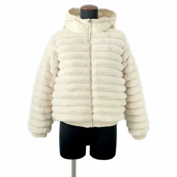 モンクレール ダウンジャケット キッズ Latife ファー フーディ ダウン 954 1A00015 5964D キッズサイズ12 MONCLER 白