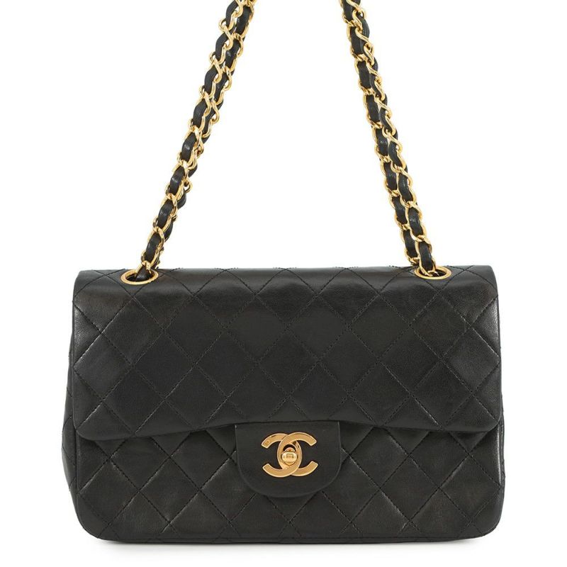 シャネル チェーンショルダーバッグ マトラッセ23 ココマーク ダブルチェーン ラムスキン A01113 CHANEL バッグ 黒