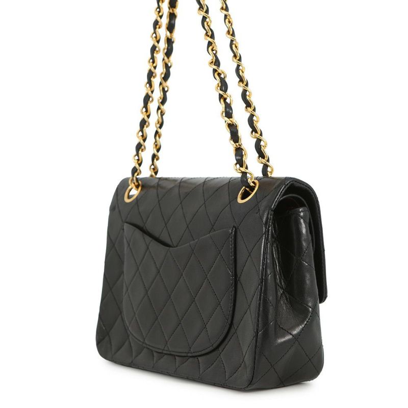 シャネル チェーンショルダーバッグ マトラッセ23 ココマーク ダブルチェーン ラムスキン A01113 CHANEL バッグ 黒