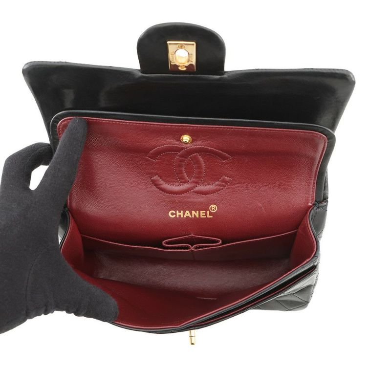 シャネル チェーンショルダーバッグ マトラッセ23 ココマーク ダブルチェーン ラムスキン A01113 CHANEL バッグ 黒