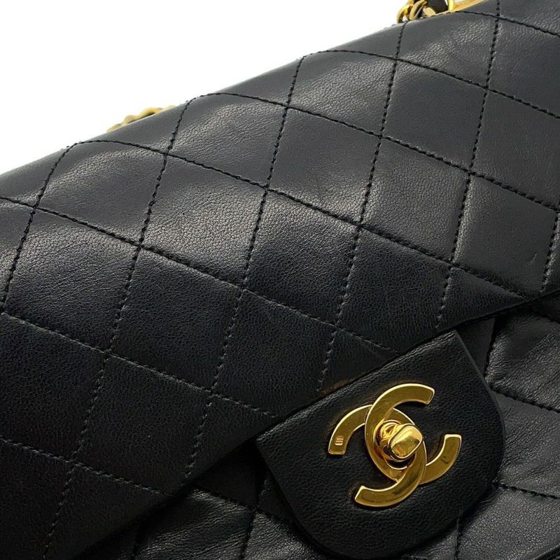 シャネル チェーンショルダーバッグ マトラッセ23 ココマーク ダブルチェーン ラムスキン A01113 CHANEL バッグ 黒