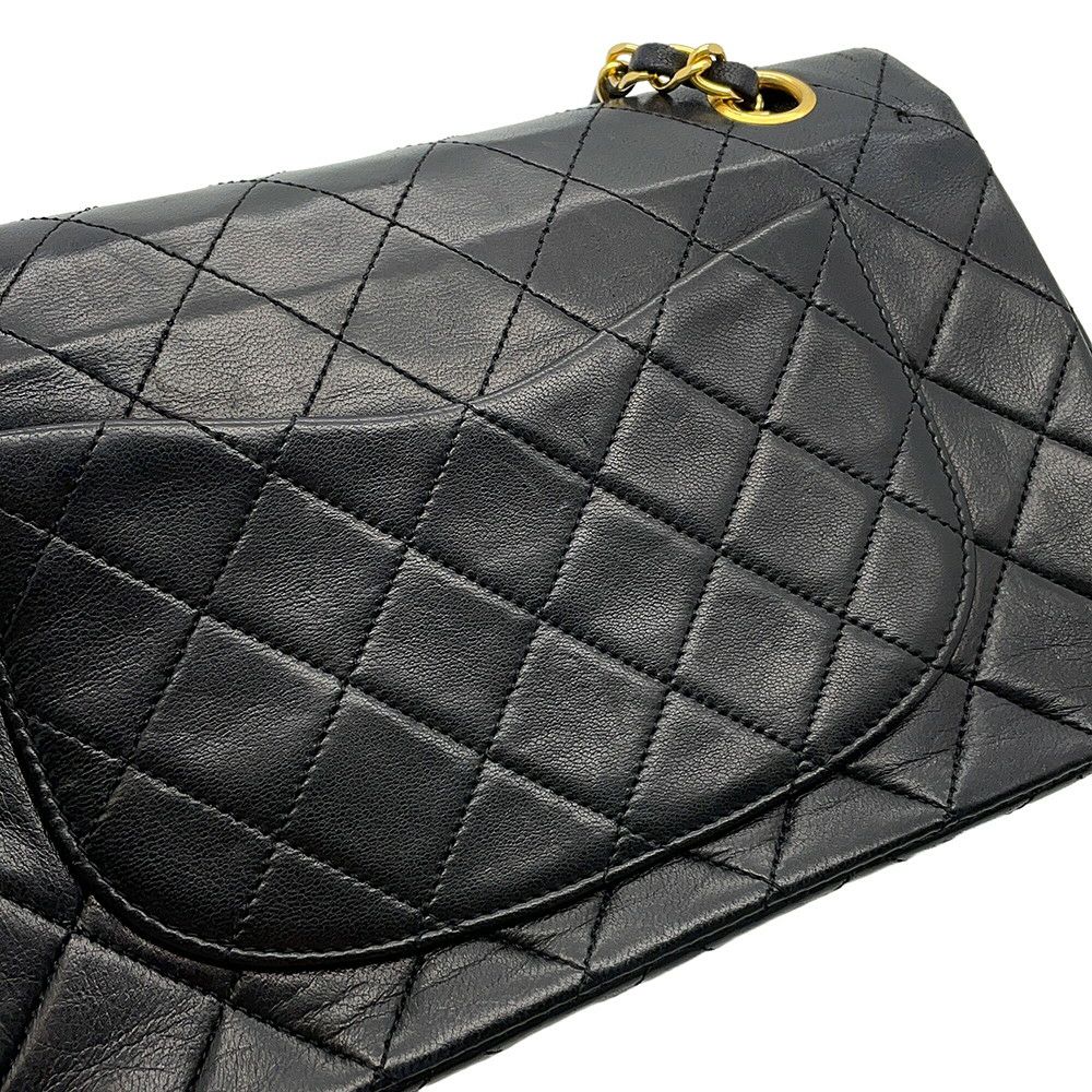 シャネル チェーンショルダーバッグ マトラッセ23 ココマーク ダブルチェーン ラムスキン A01113 CHANEL バッグ 黒