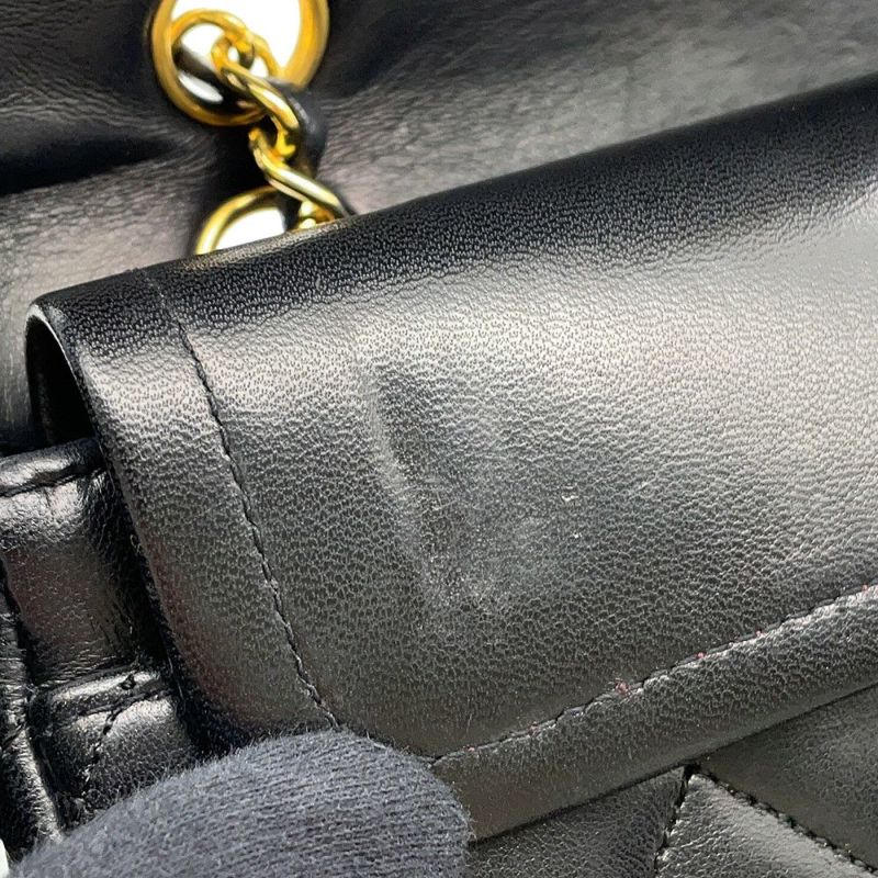 シャネル チェーンショルダーバッグ マトラッセ23 ココマーク ダブルチェーン ラムスキン A01113 CHANEL バッグ 黒