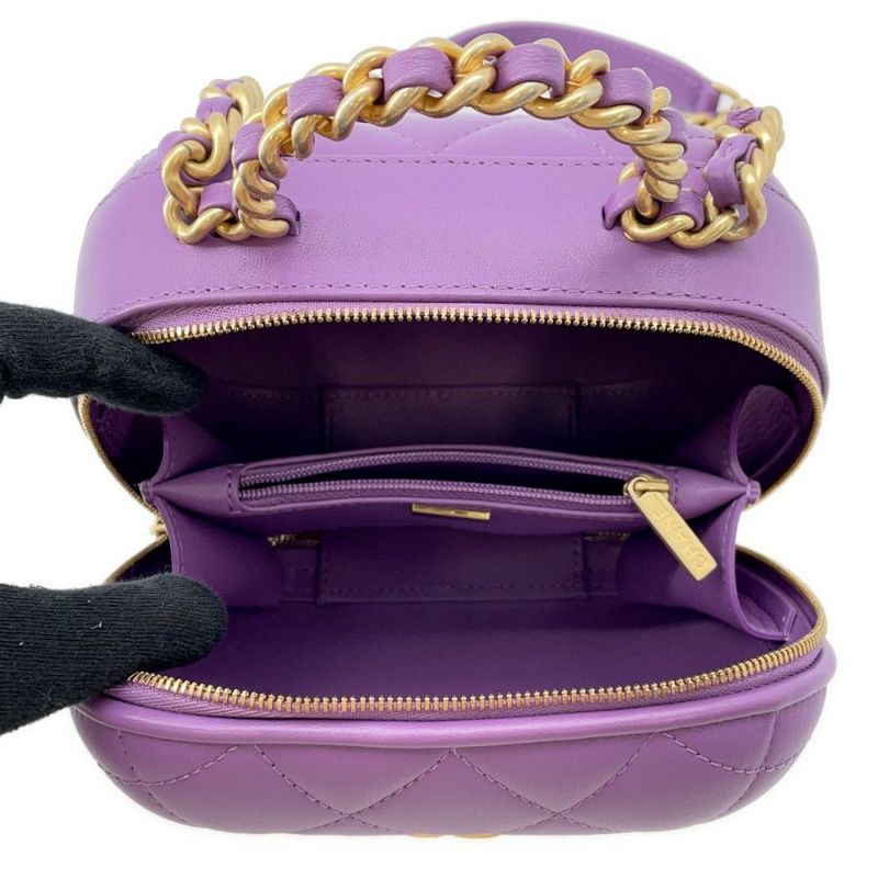 シャネル チェーンショルダーバッグ マトラッセ ココマーク スモール バニティ ラムスキン AS3066 CHANEL 2way