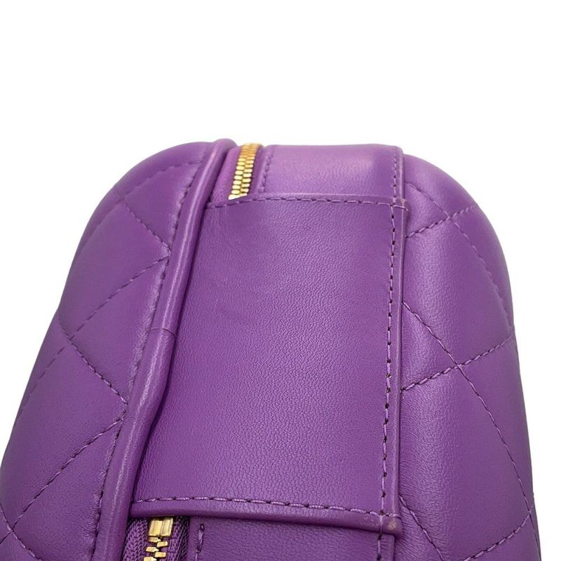 シャネル チェーンショルダーバッグ マトラッセ ココマーク スモール バニティ ラムスキン AS3066 CHANEL 2way