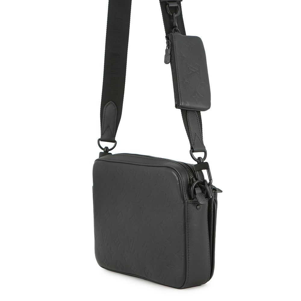 ルイヴィトン ショルダーバッグ モノグラム・シャドウ トリオ・メッセンジャー M46602 LOUIS VUITTON ブラック 黒