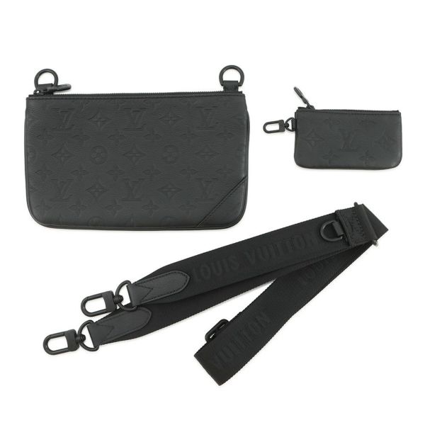 ルイヴィトン ショルダーバッグ モノグラム・シャドウ トリオ・メッセンジャー M46602 LOUIS VUITTON ブラック 黒