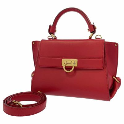 (SALE)【フェラガモ】ブラック/レッド バッグ カットアウト付き SALE)【フェラガモ】ブラック/レッド バッグ カットアウト付き
