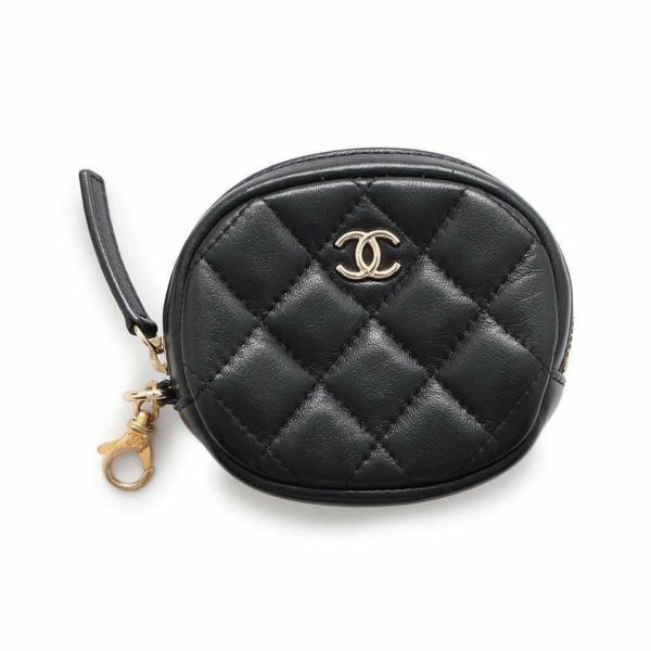 シャネル チェーンショルダーバッグ CHANEL19 マトラッセ ラウンド 千鳥格子 ツイードレザー CHANEL ポシェット 黒