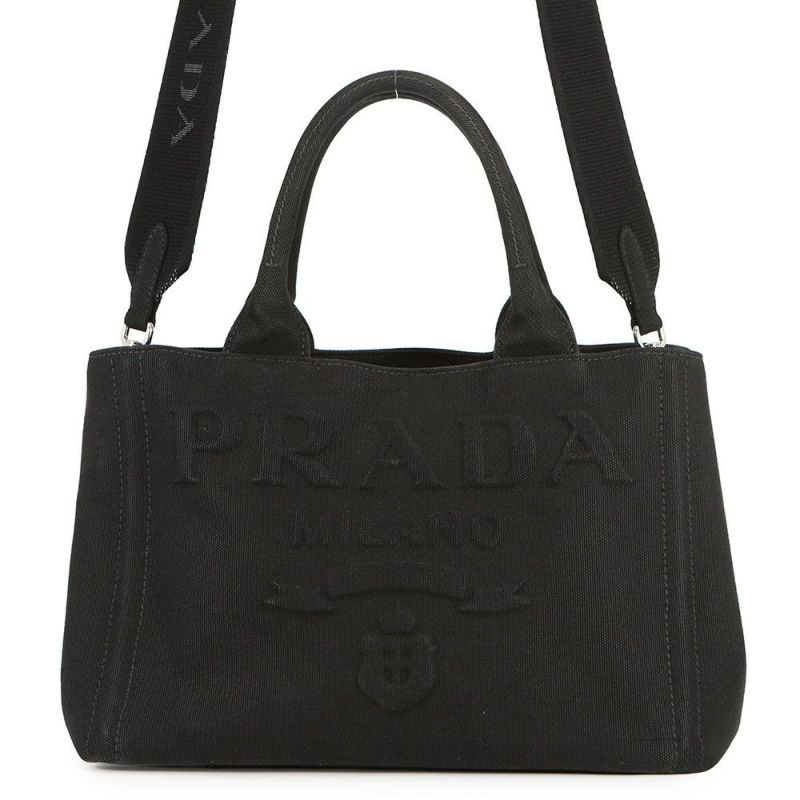プラダ トートバッグ カナパ CANAPA キャンバス 1BG439 PRADA 2way 黒