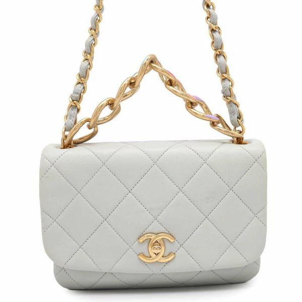 シャネル チェーンショルダーバッグ マトラッセ ココマーク ラムスキン CHANEL バッグ 2wayハンドバッグ