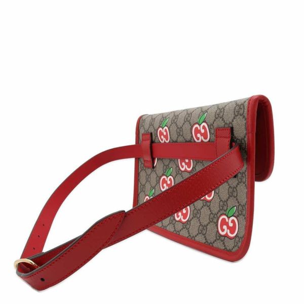 グッチ ボディバッグ アップル GGスプリーム レポム PVC/レザー 625233 GUCCI ベルトバッグ ウエストバッグ