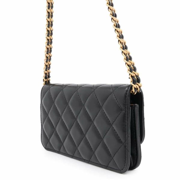 シャネル チェーンウォレット マトラッセ ココマーク ラムスキン AP3199 CHANEL 財布 バッグ 黒