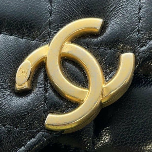 シャネル チェーンウォレット マトラッセ ココマーク ラムスキン AP3199 CHANEL 財布 バッグ 黒