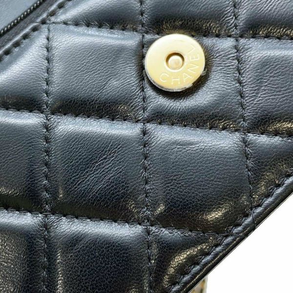 シャネル チェーンウォレット マトラッセ ココマーク ラムスキン AP3199 CHANEL 財布 バッグ 黒