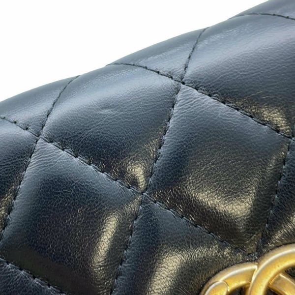 シャネル チェーンウォレット マトラッセ ココマーク ラムスキン AP3199 CHANEL 財布 バッグ 黒