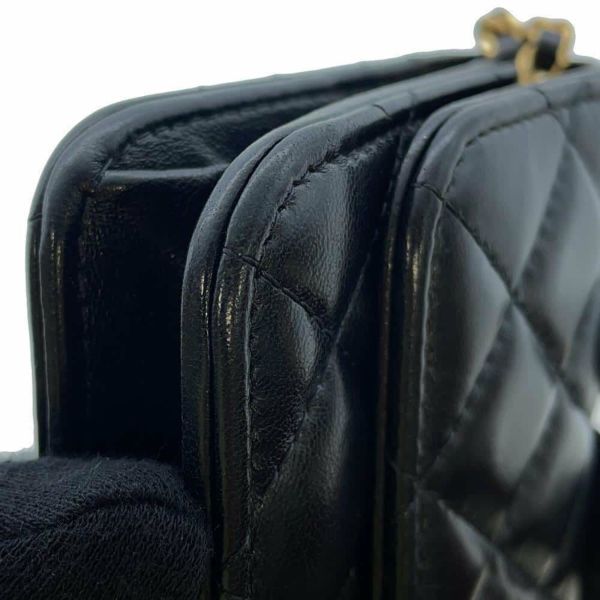 シャネル チェーンウォレット マトラッセ ココマーク ラムスキン AP3199 CHANEL 財布 バッグ 黒