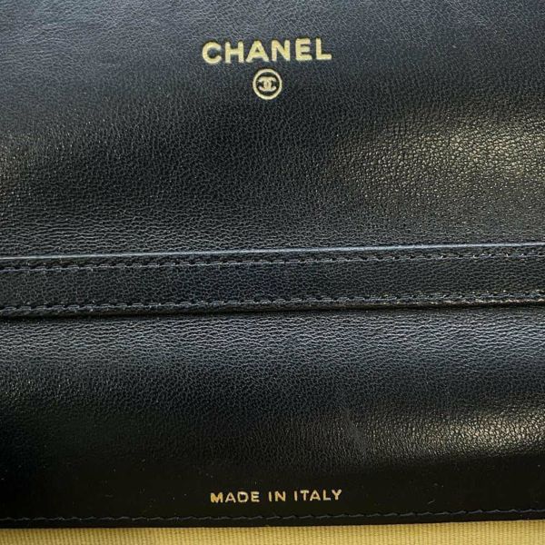 シャネル チェーンウォレット マトラッセ ココマーク ラムスキン AP3199 CHANEL 財布 バッグ 黒