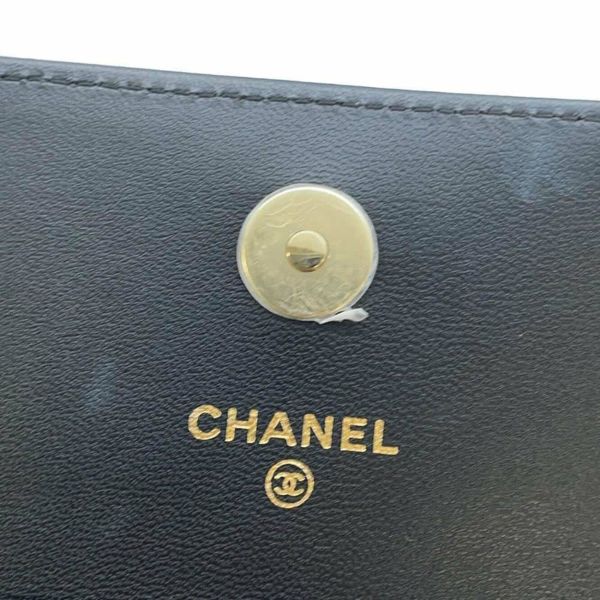 シャネル チェーンショルダーバッグ リボン マトラッセ ココマーク ラムスキン AP2427 CHANEL ポシェット 黒