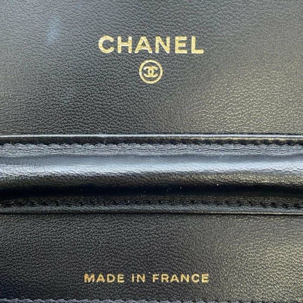 シャネル チェーンショルダーバッグ リボン マトラッセ ココマーク ラムスキン AP2427 CHANEL ポシェット 黒