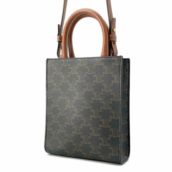 セリーヌ ハンドバッグ トリオンフ ミニ バーティカル カバ PVC/レザー 194372 CELINE 2wayショルダーバッグ ブラウン