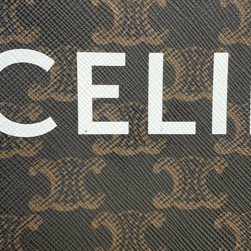 セリーヌ ハンドバッグ トリオンフ ミニ バーティカル カバ PVC/レザー 194372 CELINE 2wayショルダーバッグ ブラウン