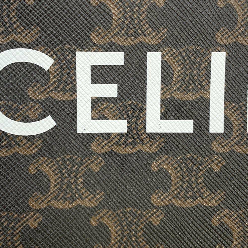 セリーヌ ハンドバッグ トリオンフ ミニ バーティカル カバ PVC/レザー 194372 CELINE 2wayショルダーバッグ ブラウン