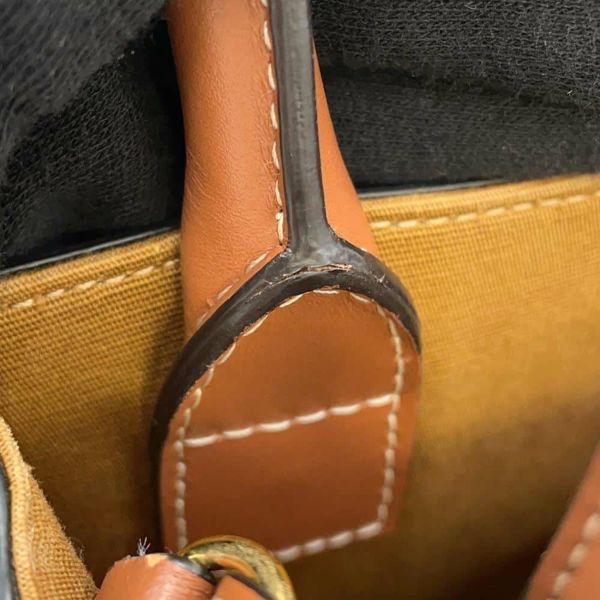 セリーヌ ハンドバッグ トリオンフ ミニ バーティカル カバ PVC/レザー 194372 CELINE 2wayショルダーバッグ ブラウン