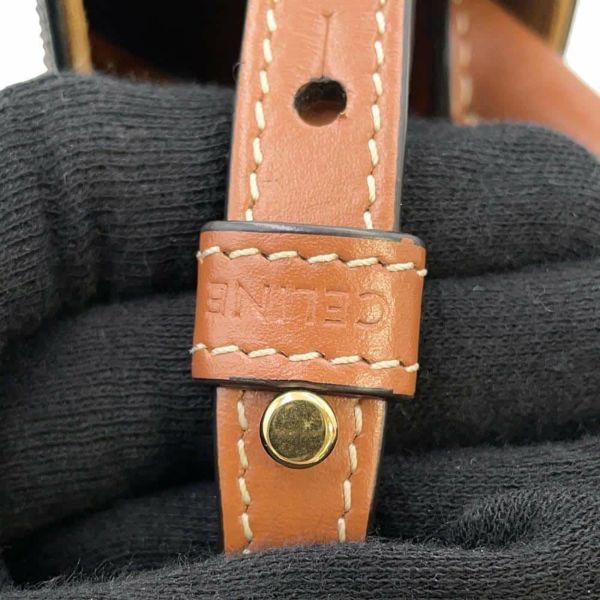 セリーヌ ハンドバッグ トリオンフ ミニ バーティカル カバ PVC/レザー 194372 CELINE 2wayショルダーバッグ ブラウン