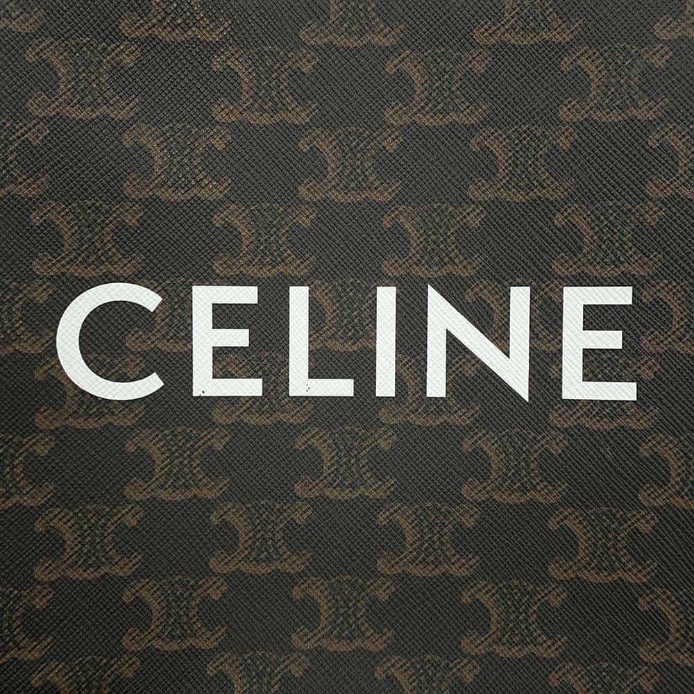セリーヌ ハンドバッグ トリオンフ ミニ バーティカル カバ PVC/レザー 194372 CELINE 2wayショルダーバッグ ブラウン