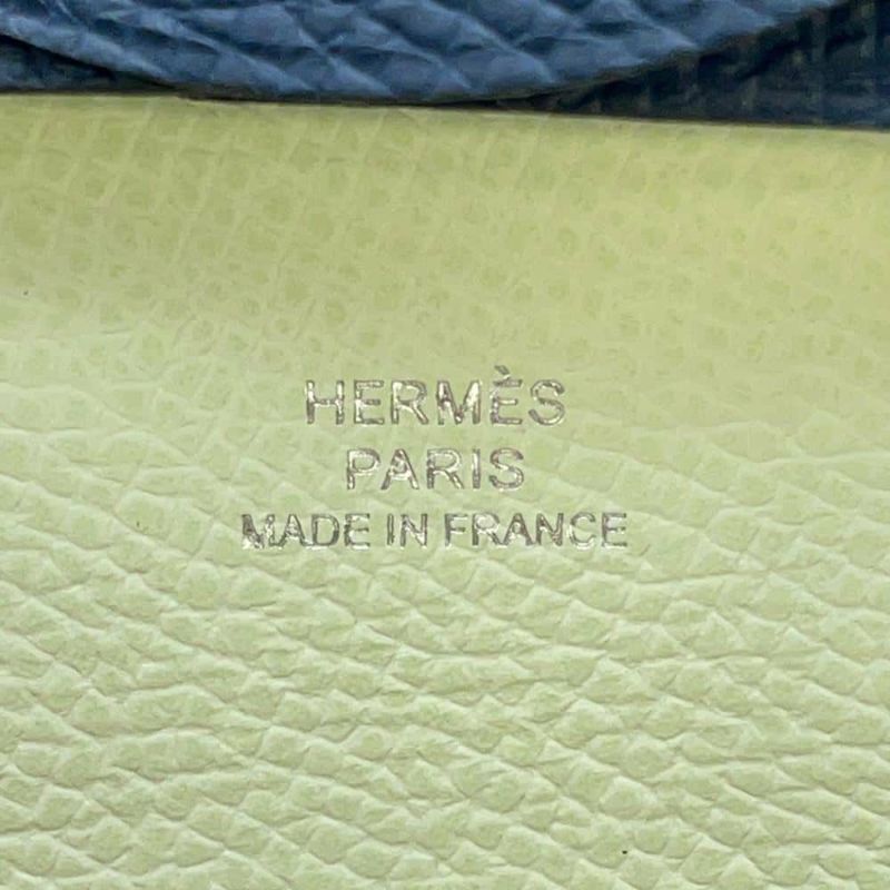 エルメス コインケース バスティア ヴェルソ ブルードプリュス/ヴェールフィズ エプソン W刻印