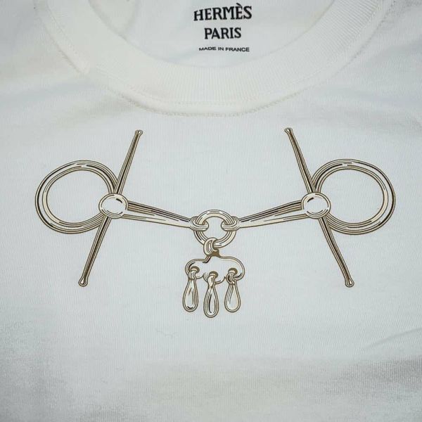 エルメス Ｔシャツ カルトゥッシュ モール コットン レディースサイズ38 HERMES アパレル 白