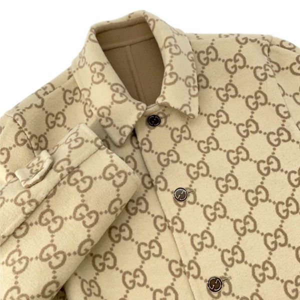 グッチ コート インターロッキングGボタン GGウール ロングコート