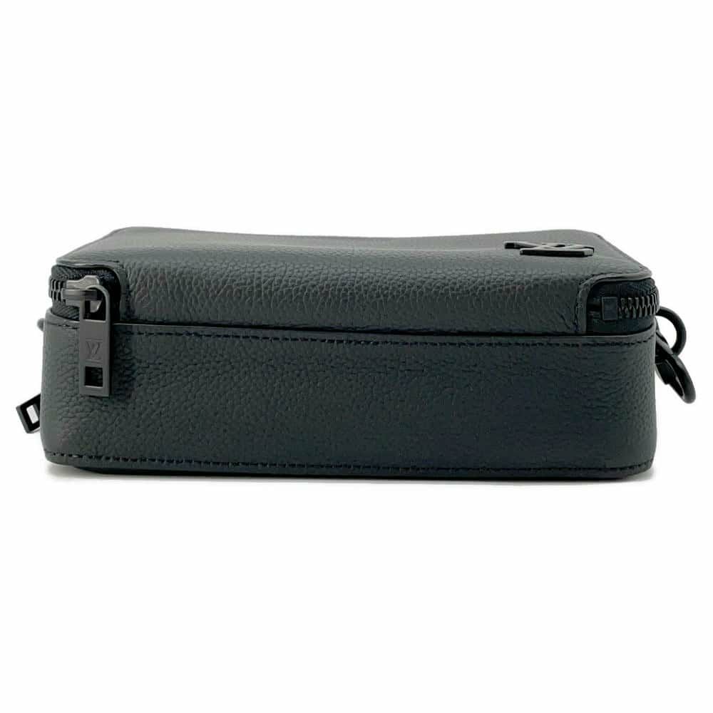 ルイヴィトン ショルダーバッグ グレインカーフレザー LV アエログラム アルファ・ウェアラブル ウォレット M59161 黒 ブラック