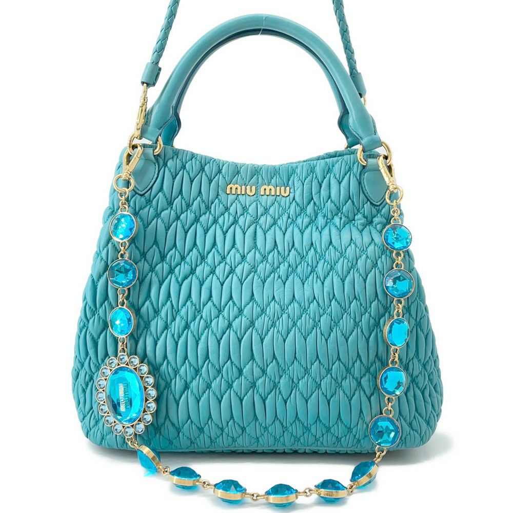 ミュウミュウ ハンドバッグ マテラッセ クリスタル レザー RN0896 MIUMIU 2way