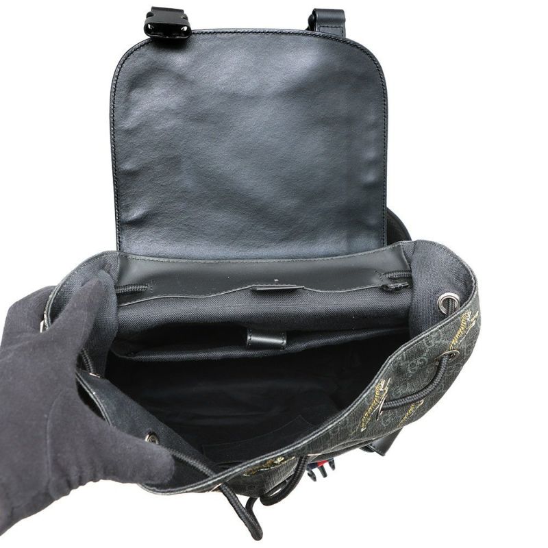 グッチ リュック  シェリーライン トラ タイガー GGスプリーム 495563 GUCCI バッグ バックパック 黒