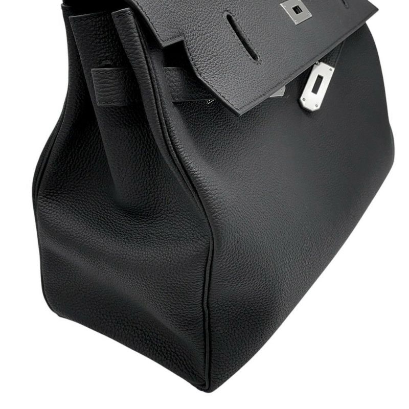 エルメス ハンドバッグ ケリー マキシ 内縫い 42 ブラック/シルバー金具 トゴ W刻印 2wayショルダー 黒