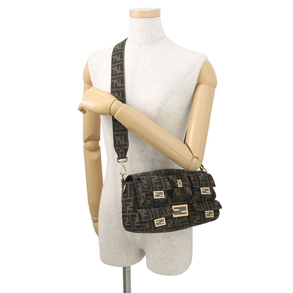 フェンディ ハンドバッグ ズッカ マルチポケット バゲット ジャガード 8BR808 FENDI バッグ 2wayショルダーバッグ