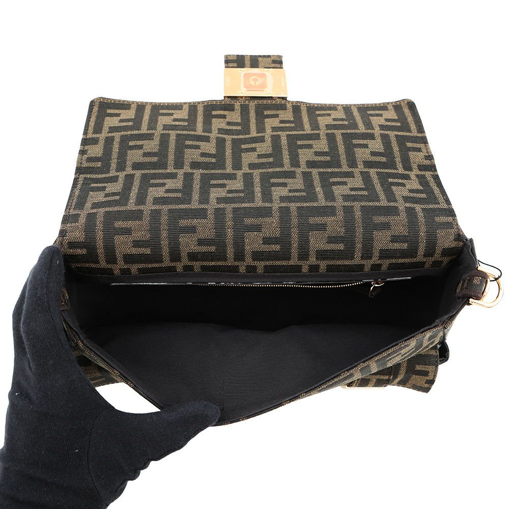 フェンディ ハンドバッグ ズッカ マルチポケット バゲット ジャガード 8BR808 FENDI バッグ 2wayショルダーバッグ